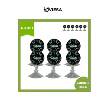 Araç Içi Vantuzlu 6lı Siyah Orta Boy Pusula Seti Orta Boy Pusula