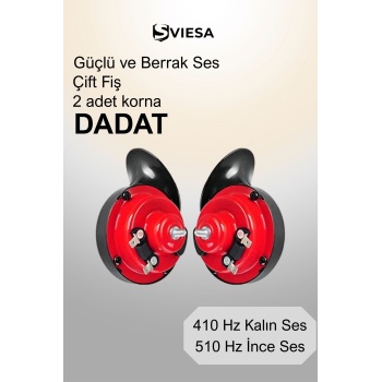 Dadat Korna Çift Fişli 12 Volt  Uyumlu  Ikili Takım  Korna