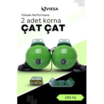Çat Çat Korna 2 li Set Yeşil 12 Volt Salyangoz Mitsuba Tip Amerikan