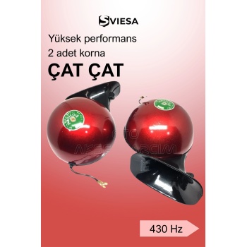 Çat Çat Korna 2 li Set Kırmızı 12 Volt Salyangoz Mitsuba Tip Amerikan