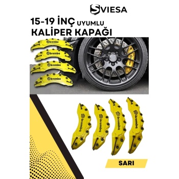 Sarı Kaliper Kapağı Seti (4lü) – Yağ Hortumlu Sportif Görünümlü Kapak Takımı