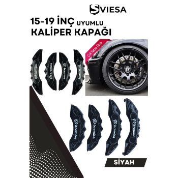 Siyah Kaliper Kapağı Seti (4lü) – Yağ Hortumlu Sportif Görünümlü Kapak Takımı