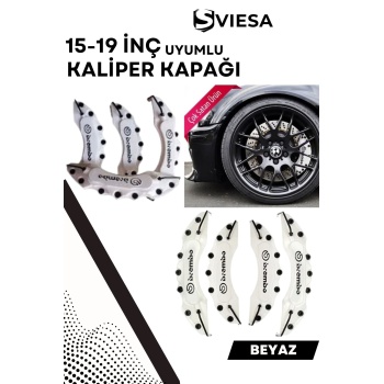 Beyaz Kaliper Kapağı Seti (4lü) – Yağ Hortumlu Sportif Görünümlü Kapak Takımı
