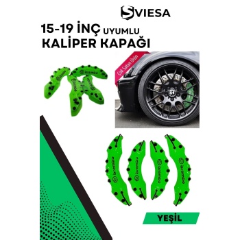 Yeşil Kaliper Kapağı Seti (4lü) – Yağ Hortumlu Sportif Görünümlü Kapak Takımı