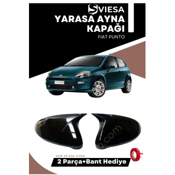Fiat Punto 2012-2018 Uyumlu Batman Yarasa Ayna Kapağı Piano Black