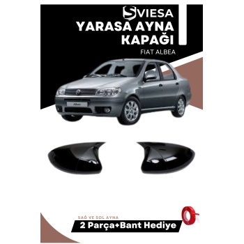 Fiat Albea 2010-2013 Uyumlu Batman Yarasa Ayna Kapağı Piano Black