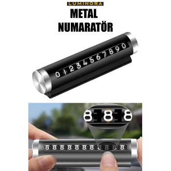 Alüminyum Kasa Çevirmeli Araç Içi Park Telefon Numaratör Parkmatik (SİYAH) Tüm Araçlara Astakos