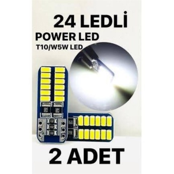 T10 Dipsiz W5w Canbus 24 Ledli Beyaz Park Plaka Ampulü (2 Adet)