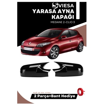 Renault Megane 2-Clio 3 Uyumlu Batman Yarasa Ayna Kapağı Piano Black
