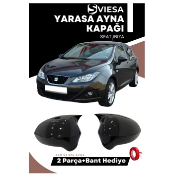Seat Ibiza 4 2008-2017 Uyumlu Batman Yarasa Ayna Kapağı Piano Black