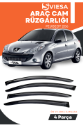 PEUGEOT 206  uyumlu oto camlara özel ölçü cam rüzgarlığı rüzgarlık