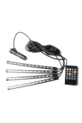 Araç Içi Ayak Altı Led Müziğe Ve Sese Duyarlı Rgb Renkli Kumandalı Led 12 Led