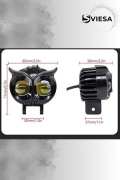 2.5 Inç Motosiklet Far Led Spot Beyaz Sarı Sürüş Lambası Iki Renk Baykuş Farlar 12v-20v 2 Adet