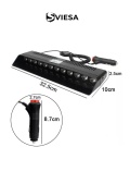 S12 Kırmızı Mavi Beyaz Yanan Cam İçi Led 12 Ledli Vantuzlu Çakmaklık Girişli 12 Volt