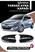 Hyundai I20 2014+ Sinyalli Uyumlu Batman Yarasa Ayna Kapağı Piano Black