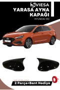 Hyundai I30 2012-2017 Uyumlu Batman Yarasa Ayna Kapağı Piano Black