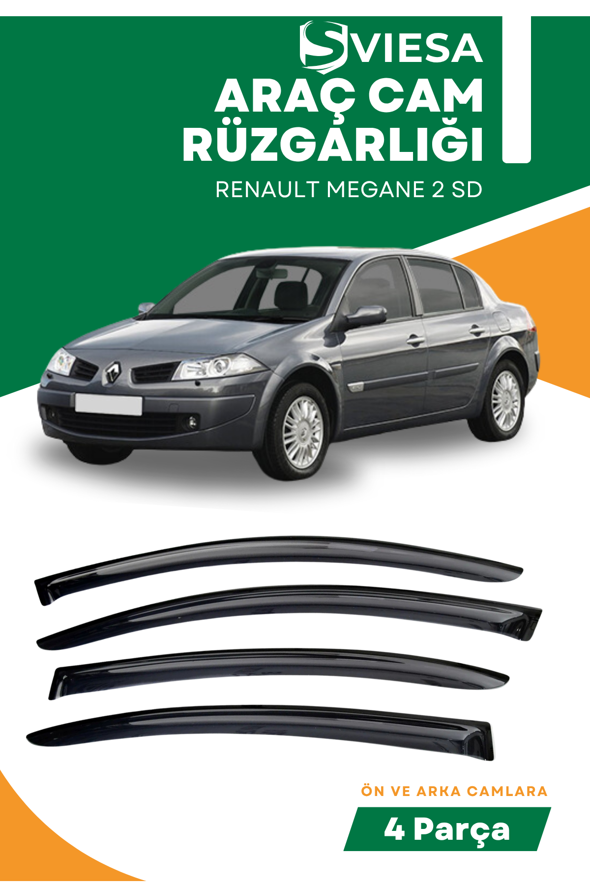 RENAULT MEGANE 2 SD  uyumlu oto camlara özel ölçü cam rüzgarlığı rüzgarlık