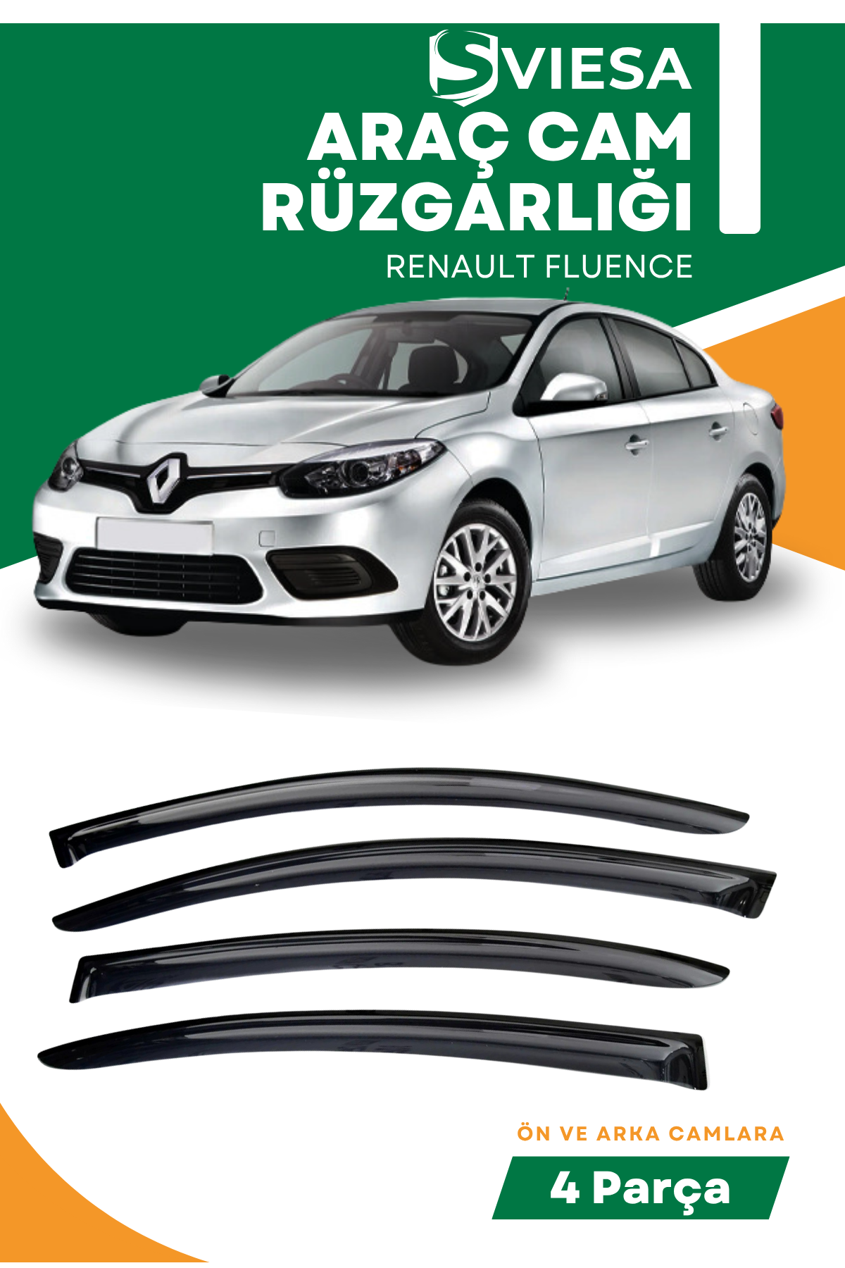 RENAULT FLUENCE  uyumlu oto camlara özel ölçü cam rüzgarlığı rüzgarlık