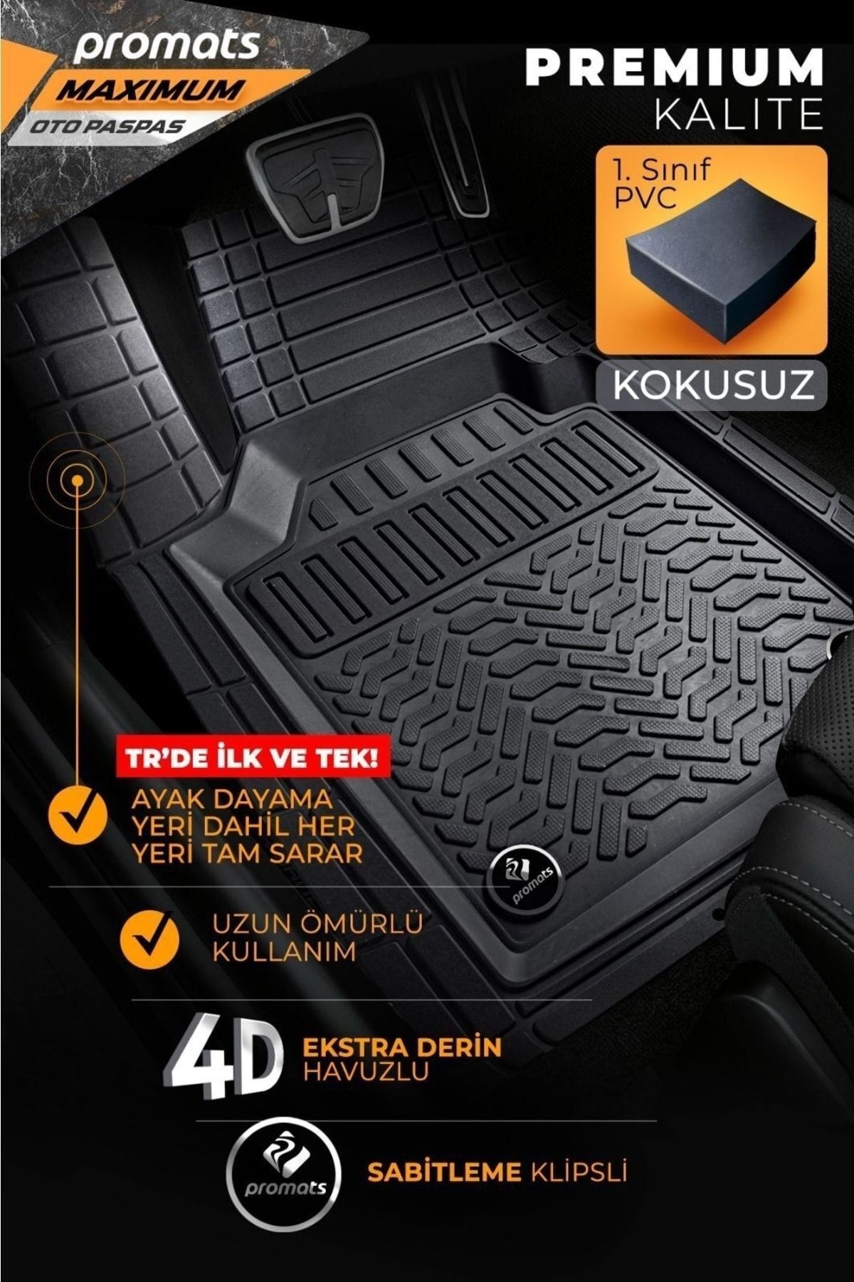 Mahir Otom Renault Clio 5 2020 Model Ve Sonrası Uyumlu Oto Paspas 4d Maximum (SİYAH)