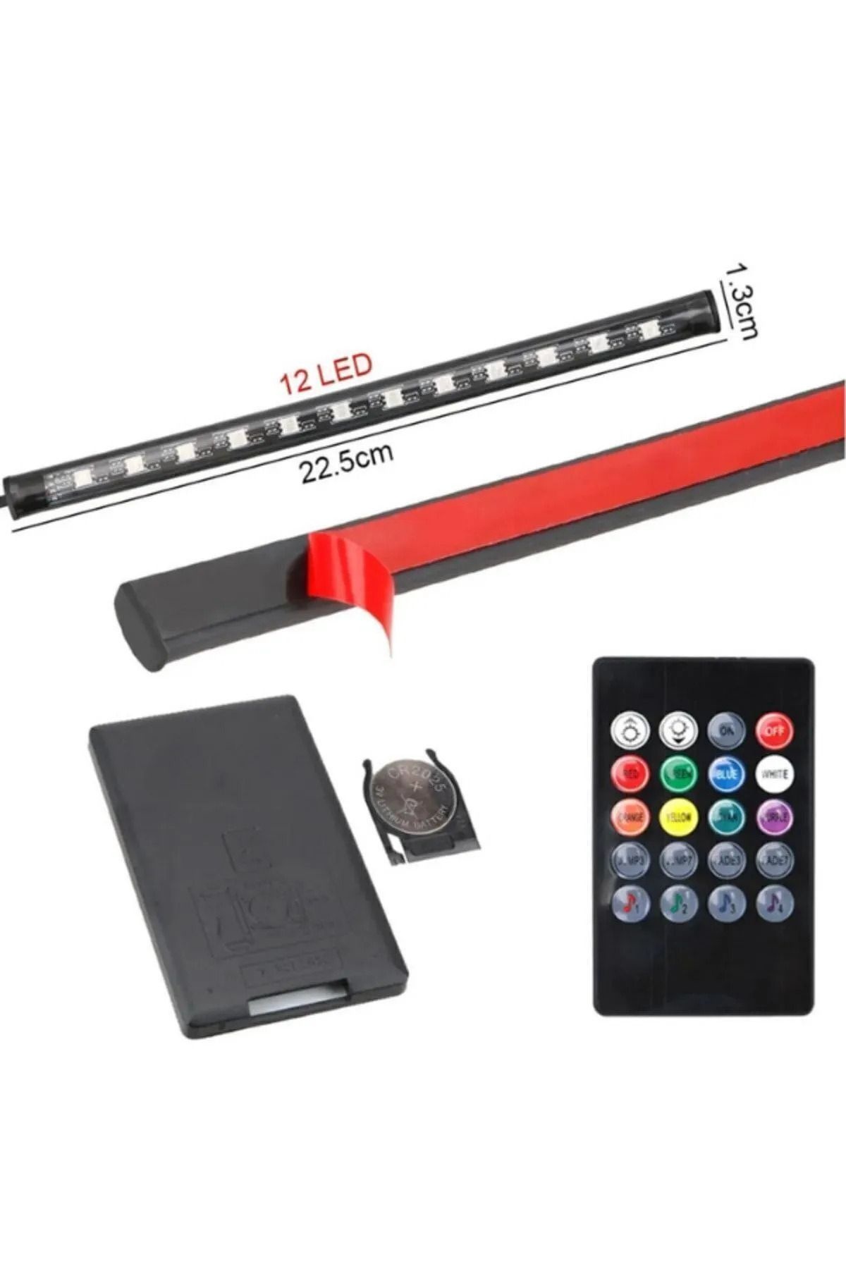Araç Içi Ayak Altı Led Müziğe Ve Sese Duyarlı Rgb Renkli Kumandalı Led 12 Led