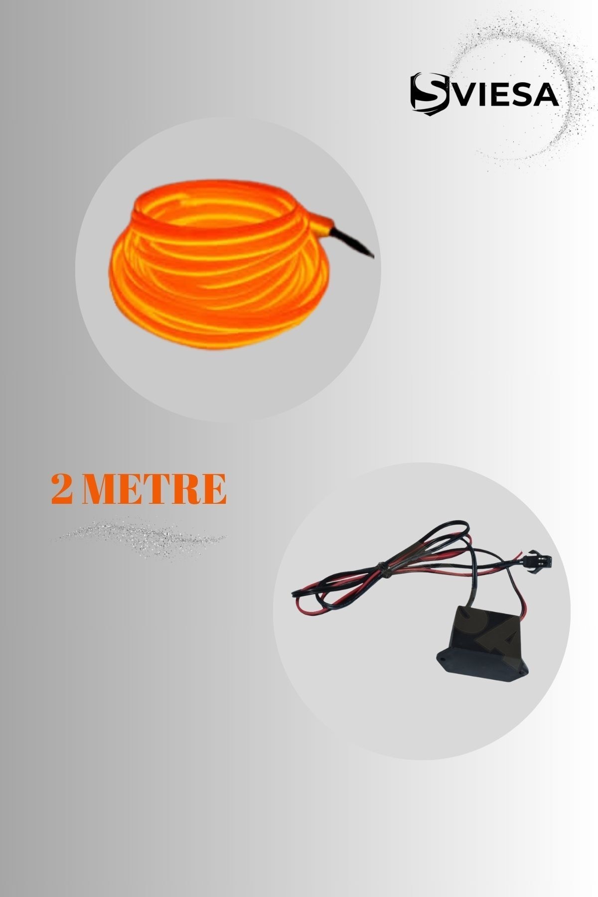 Araç Içi Torpido Ledi Şerit Led Ip Led Neon Turuncu 2 Metre