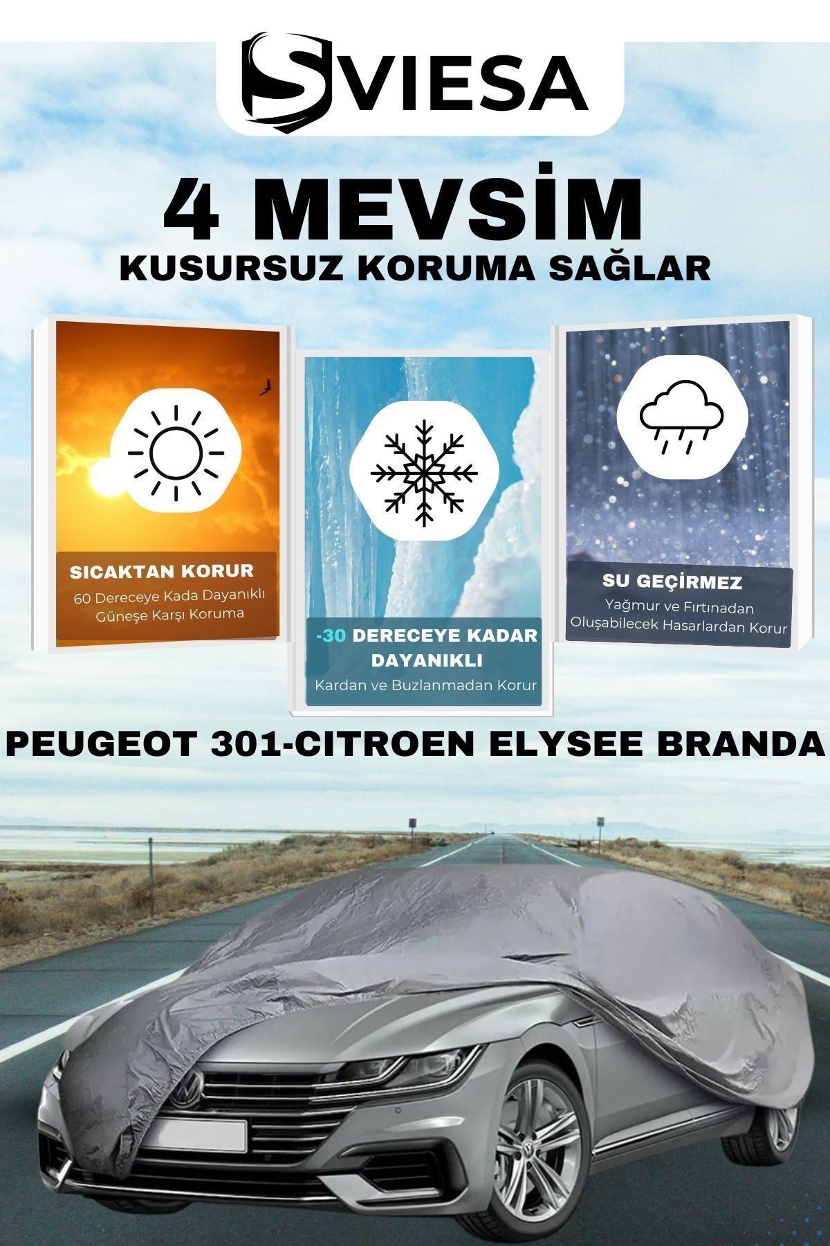 Peugeot 301 - Citroen Elysee uyumlu Branda Lüx Kalite Oto Brandası,araba Çadırı