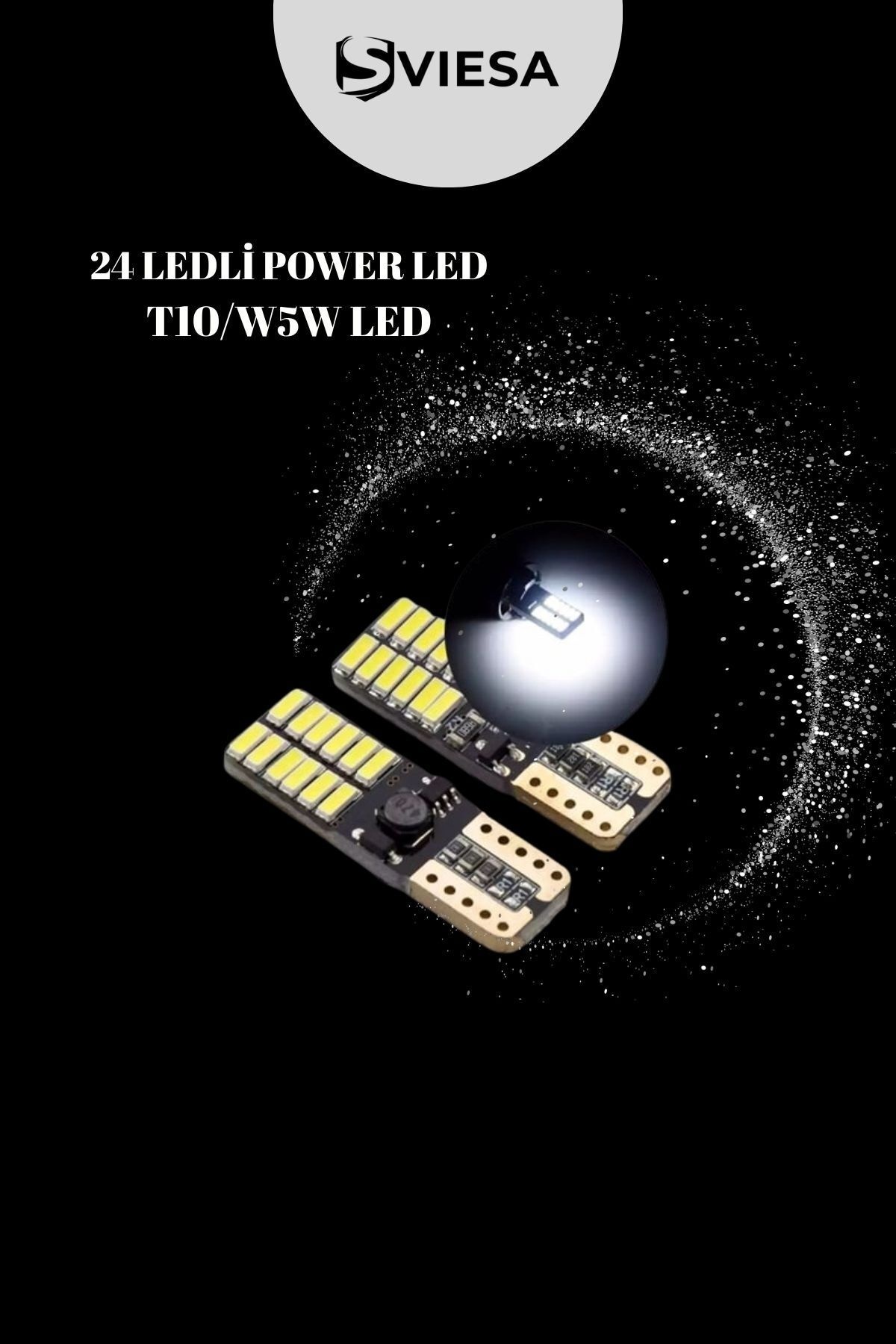 T10 Dipsiz W5w Canbus 24 Ledli Beyaz Park Plaka Ampulü (2 Adet)
