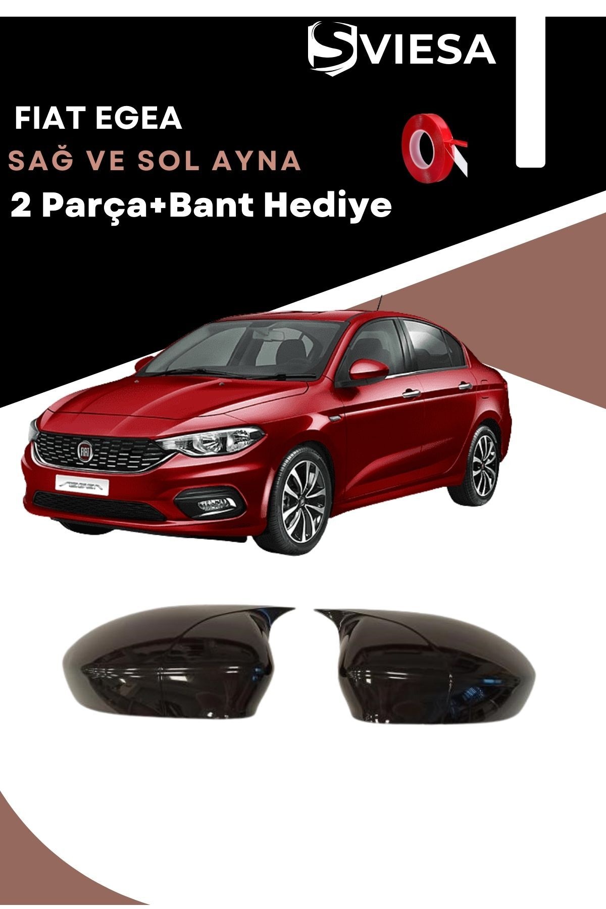Fiat Egea Uyumlu Batman Yarasa Ayna Kapağı + Cam Rüzgarlığı