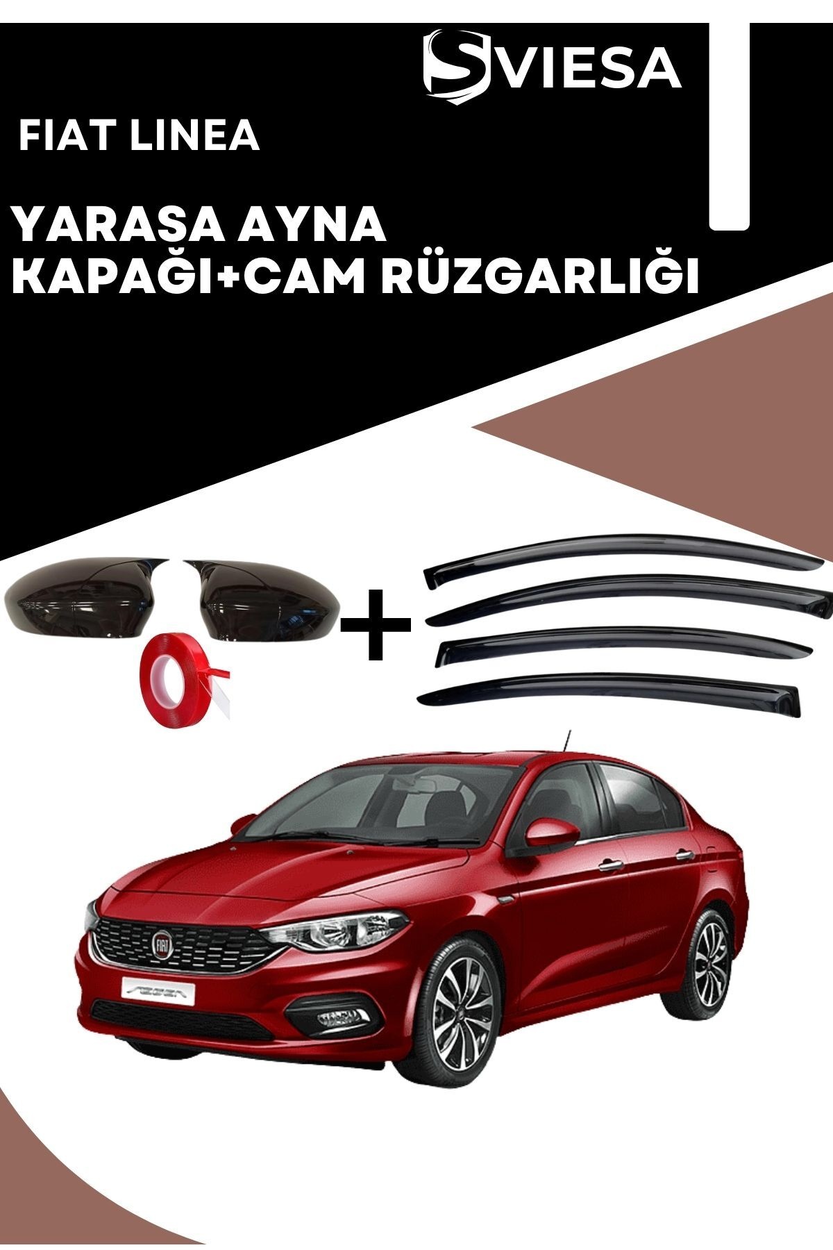 Fiat Linea Uyumlu Batman Yarasa Ayna Kapağı + Cam Rüzgarlığı