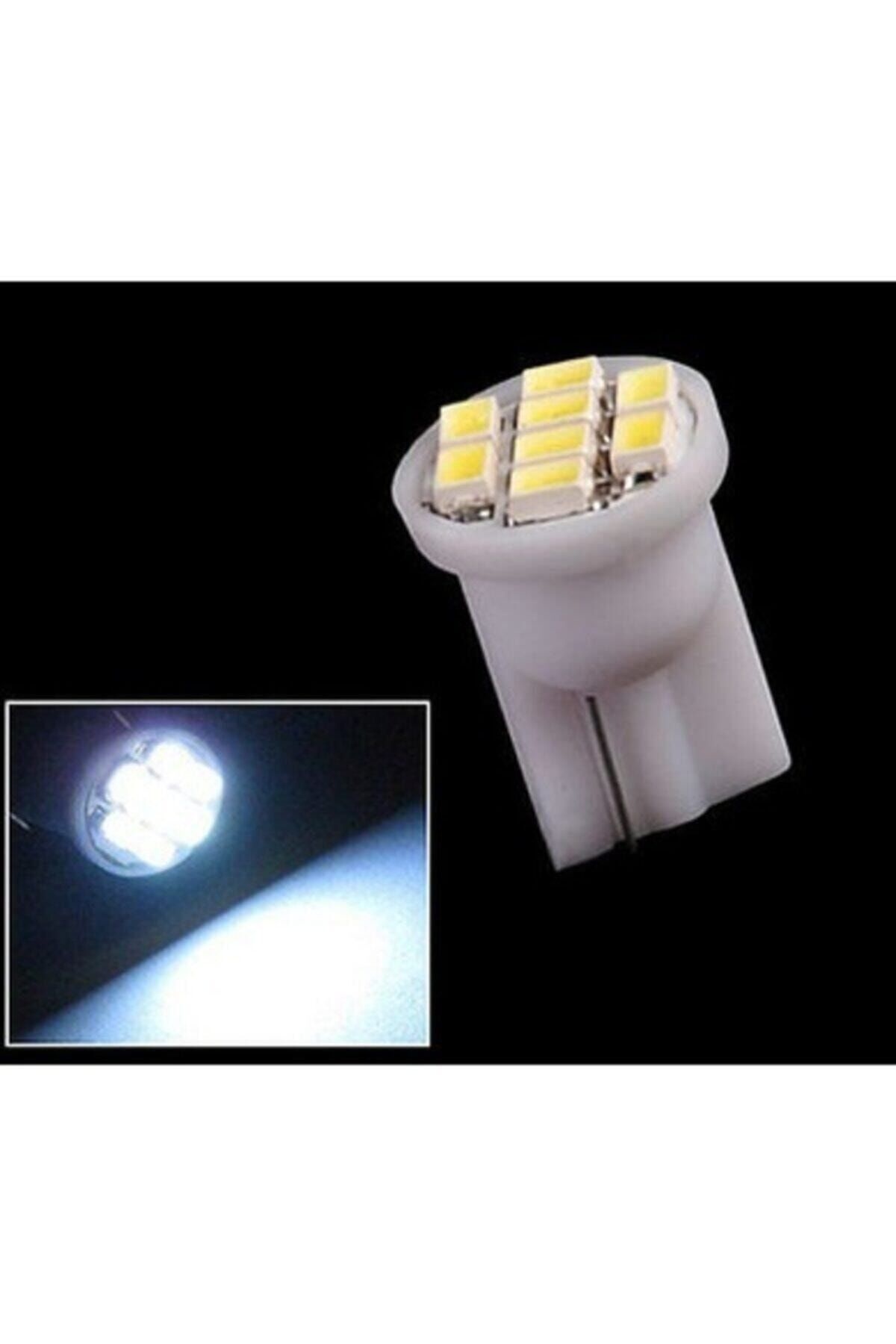 2 Adet T10 Dipsiz W5w 8 Ledli Beyaz Park Tavan Plaka Ampülü