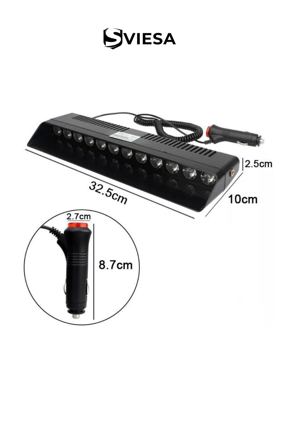 S12 Kırmızı Mavi Beyaz Yanan Cam İçi Led 12 Ledli Vantuzlu Çakmaklık Girişli 12 Volt