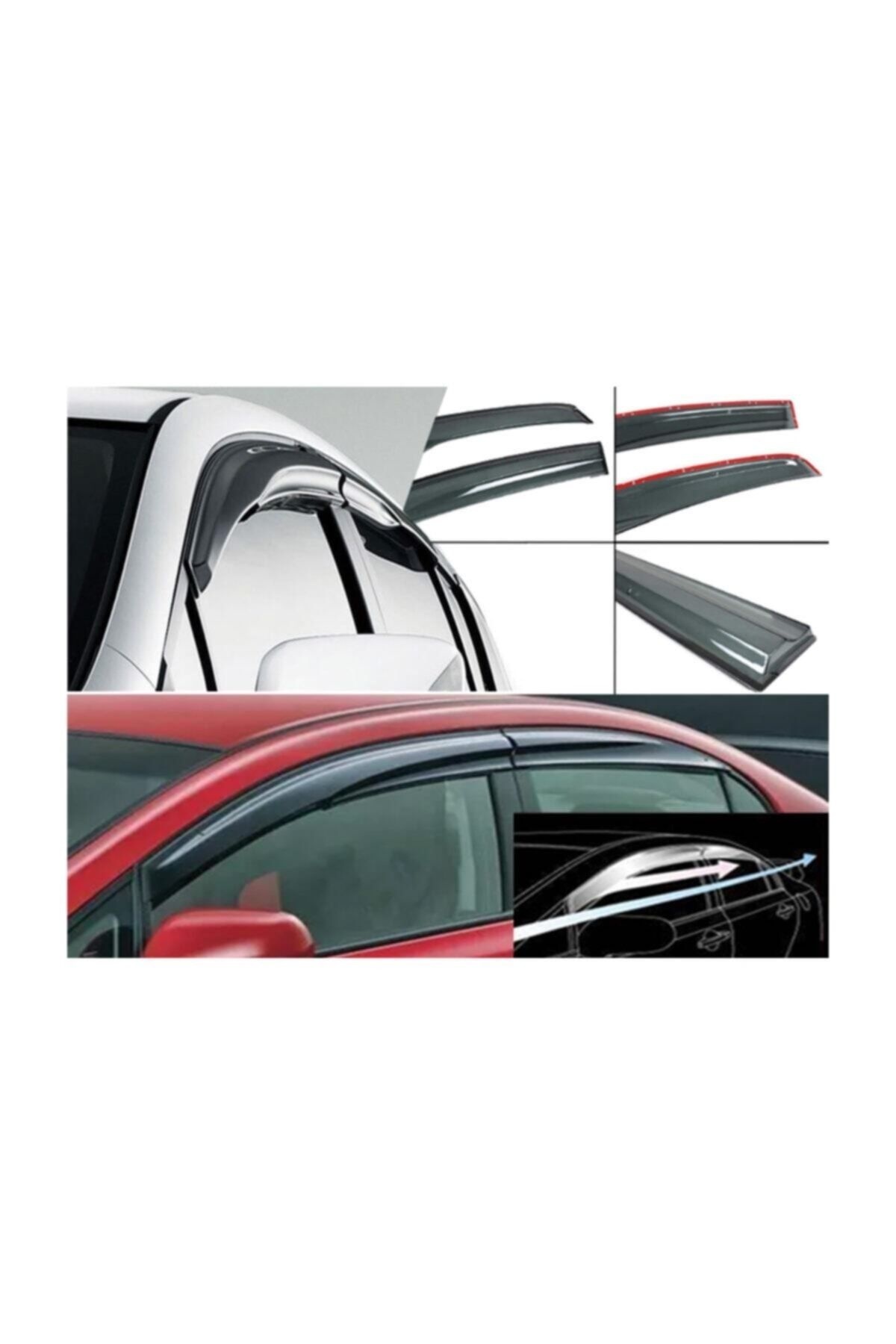 Citroen C Elysee Mügen Cam Rüzgarlığı 4 Parça 2012 Üzeri