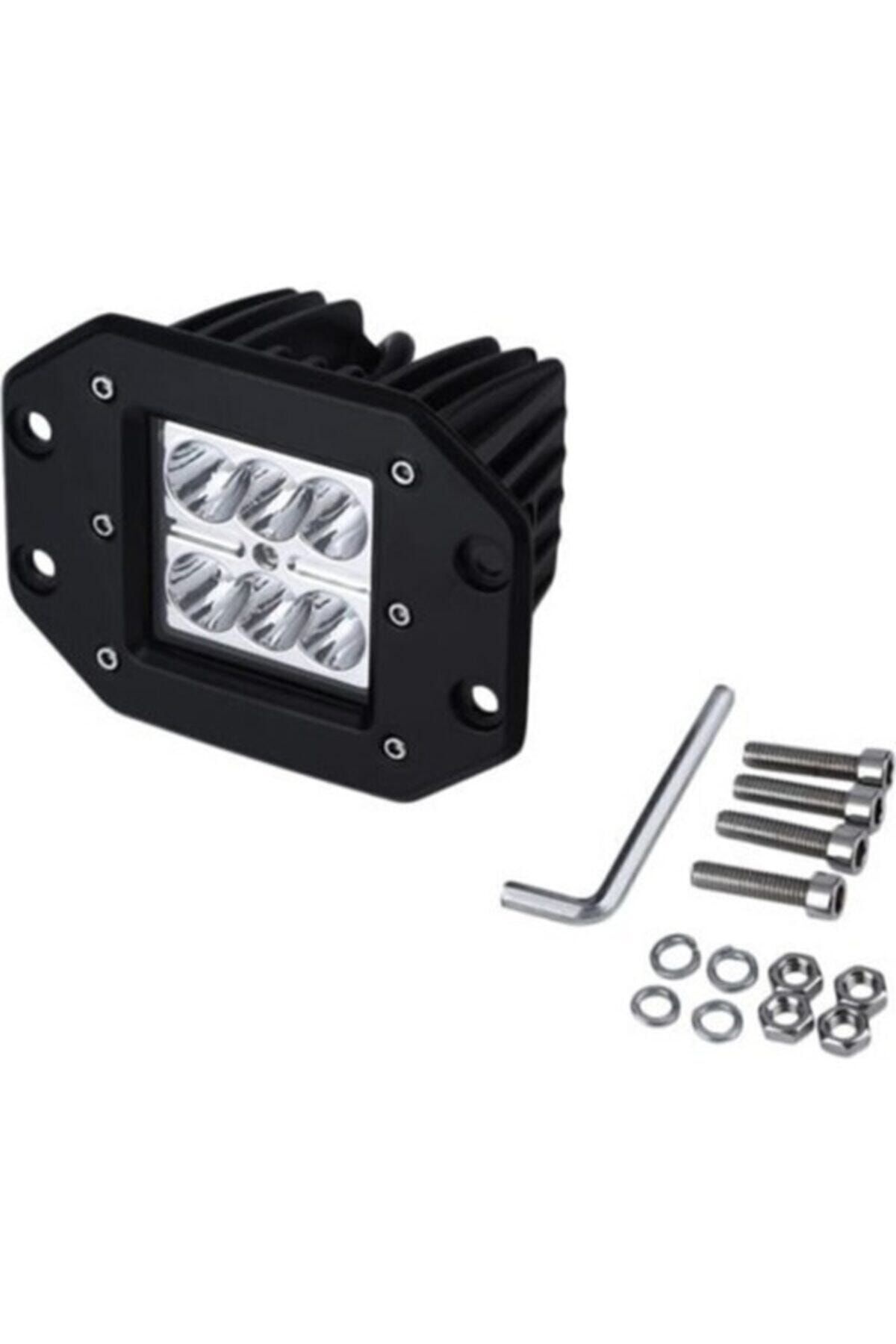 Offroad Sis Farı Beyaz Gömme Tip 18w 6 Ledli Lamba Tampon