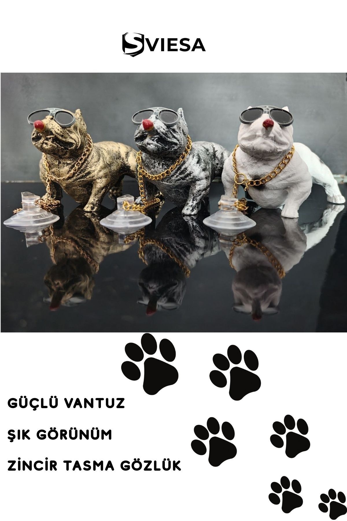 Pitbull Köpek Seramik Torpido Üstü Araç Içi Araba Süsü
