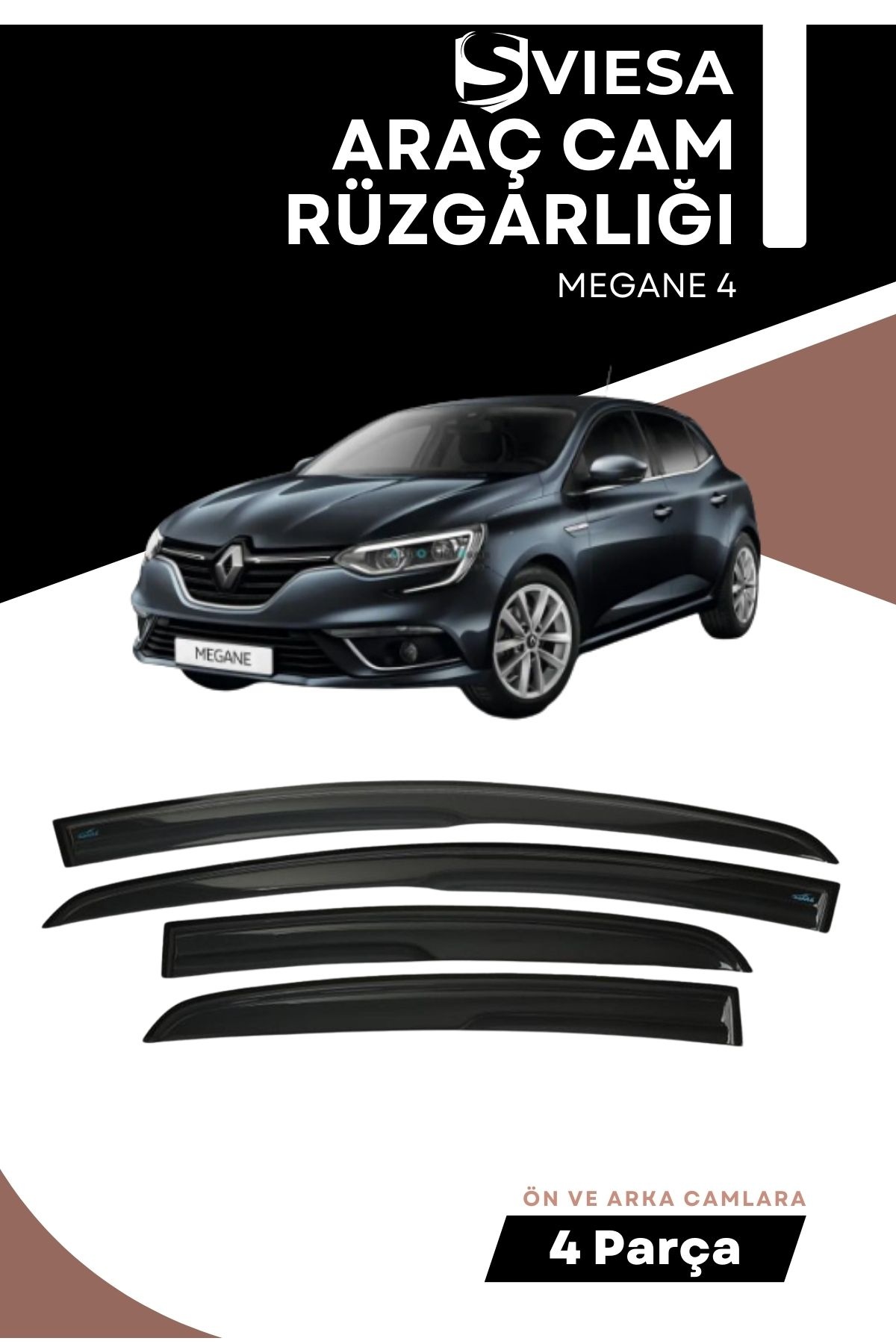 MEGANE 4 uyumlu oto camlara özel ölçü cam rüzgarlığı rüzgarlık