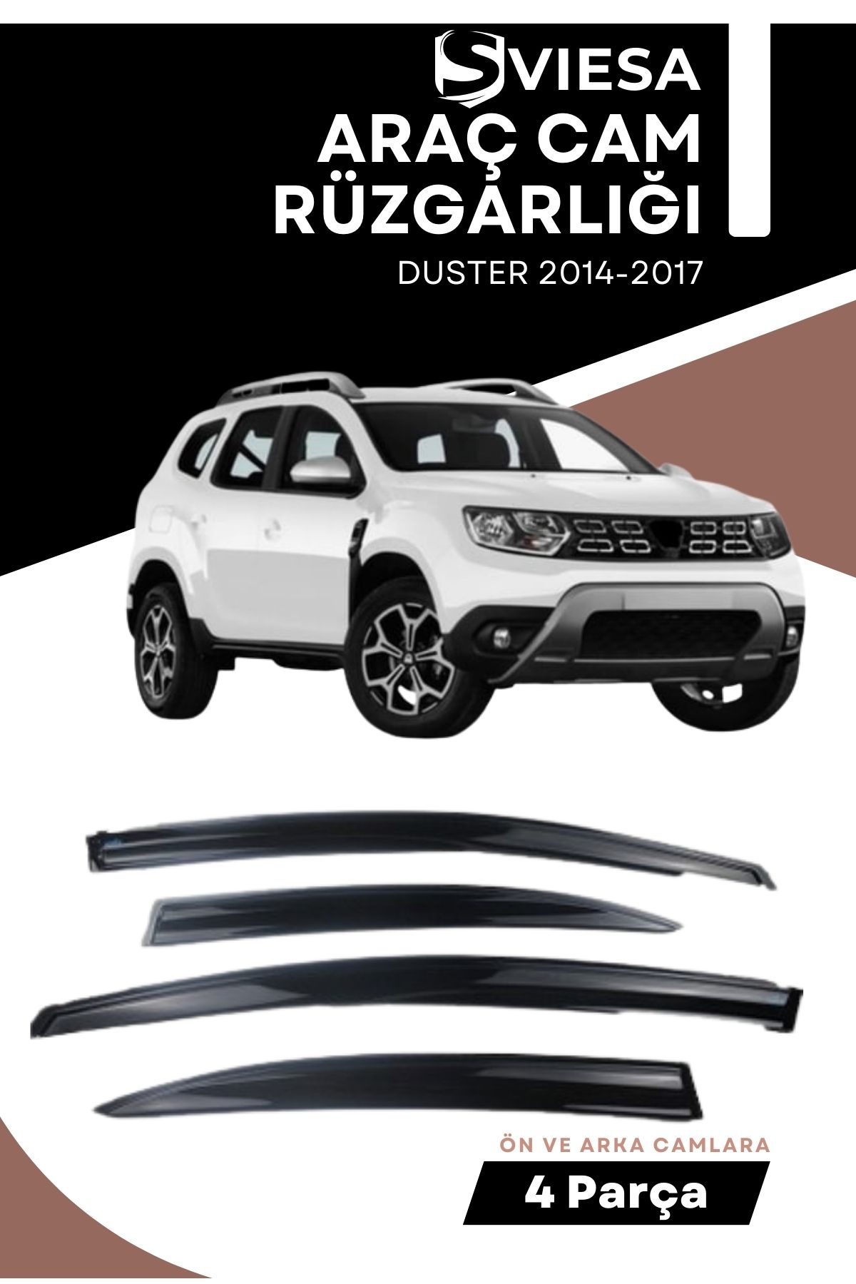 DACIA DUSTER 2014-2017 uyumlu oto camlara özel ölçü cam rüzgarlığı rüzgarlık