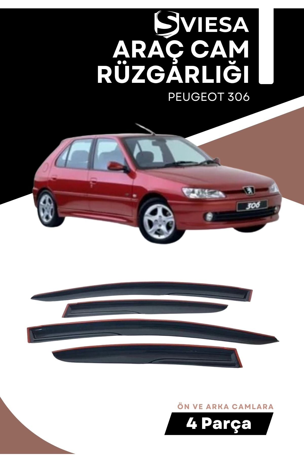 PEUGEOT 306 uyumlu oto camlara özel ölçü cam rüzgarlığı rüzgarlık