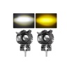 2.5 Inç Motosiklet Far Led Spot Beyaz Sarı Sürüş Lambası Iki Renk Baykuş Farlar 12v-20v