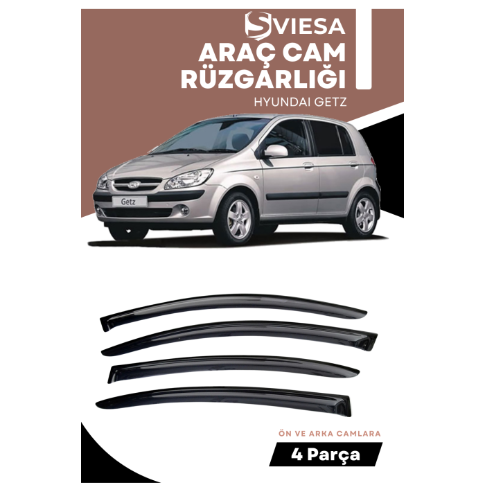 HYUNDAI GETZ  uyumlu oto camlara özel ölçü cam rüzgarlığı rüzgarlık