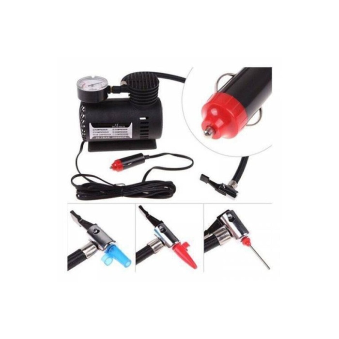 Taşınabilir Oto Çakmaklık Girişli 12v Elektrikli Şişirme Pompası Araç Hava Kompresörü
