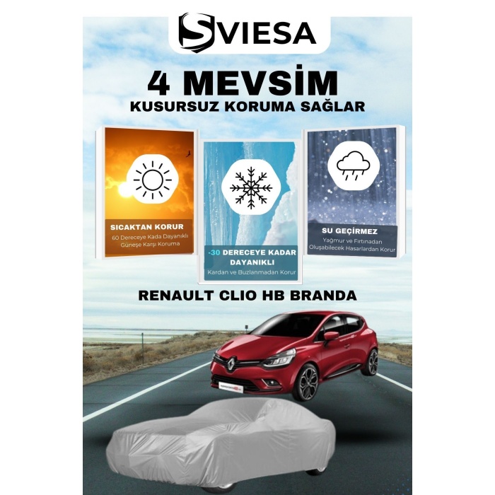 Renault Clio Hb Uyumlu Branda Lüx Kalite Oto Brandası,araba Çadırı