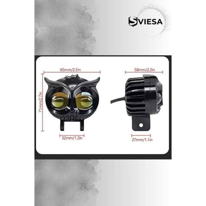2.5 Inç Motosiklet Far Led Spot Beyaz Sarı Sürüş Lambası Iki Renk Baykuş Farlar 12v-20v 2 Adet