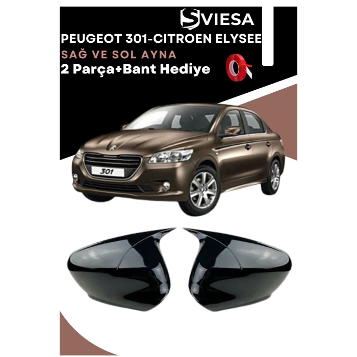 Peugeot 301-Citroen Elysee Uyumlu Batman Yarasa Ayna Kapağı + Cam Rüzgarlığı