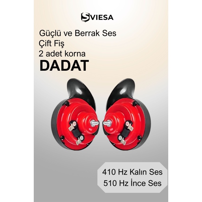 Dadat Korna Çift Fişli 12 Volt  Uyumlu  Ikili Takım  Korna