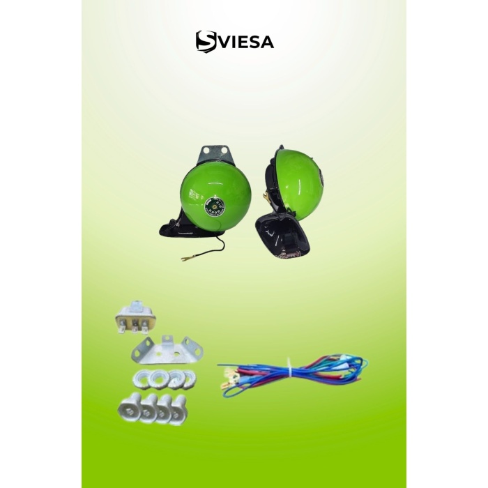 Çat Çat Korna 2 li Set Yeşil 12 Volt Salyangoz Mitsuba Tip Amerikan