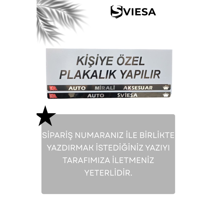 Kişiye Özel Yazılı 2 Adet Plakalık Araç Logo Kabartmalı Siyah Oto Plakalık