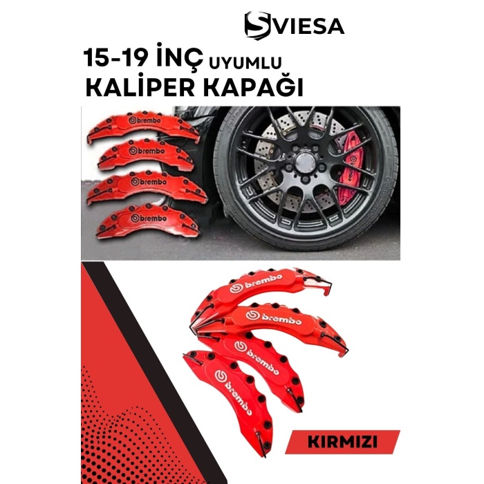 Kırmızı Kaliper Kapağı Seti (4lü) – Yağ Hortumlu Sportif Görünümlü Kapak Takımı