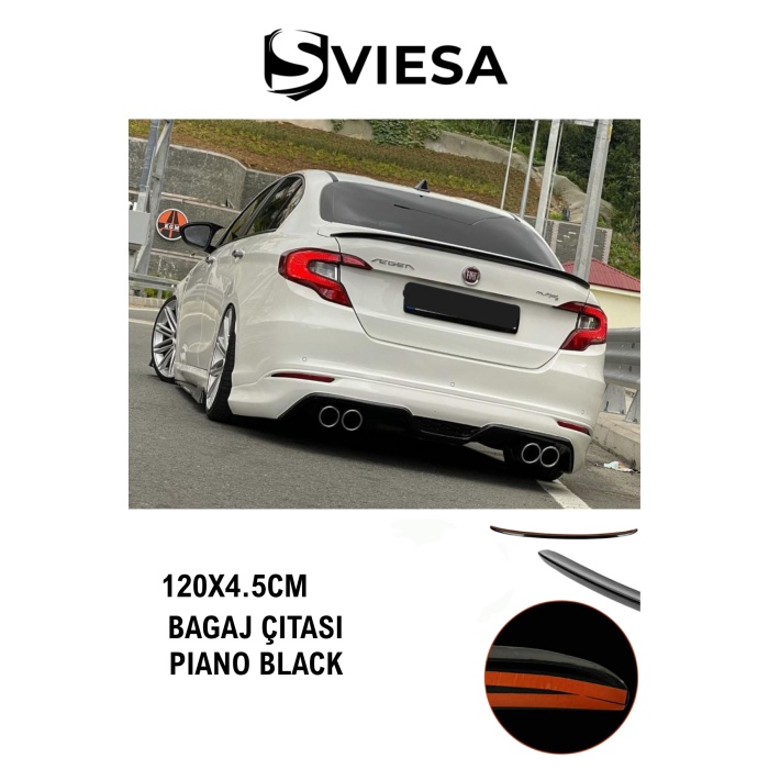 Egea Arka Bagaj Spoiler 120cm Parlak Siyah Bagaj Çıtası Spoiler