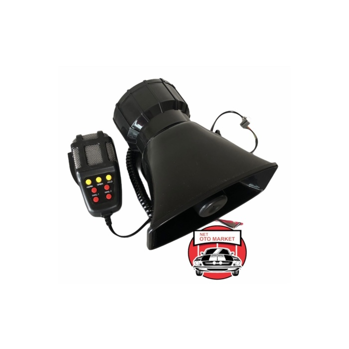 Tiger Marketing 7 Sesli Mikrofonlu Megafon Siren 100 Watt Yüksek Sesli 12 Volt Dat Dat