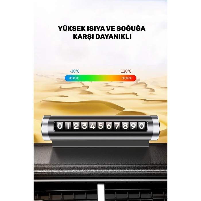 Alüminyum Kasa Çevirmeli Araç Içi Park Telefon Numaratör Parkmatik (SİYAH) Tüm Araçlara Astakos